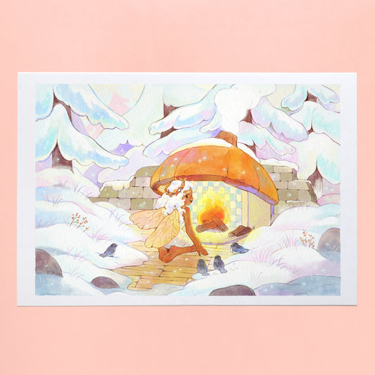 COZY FIREPLACE - Fine Art Print